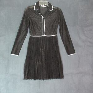 Maje Dress Womens 1 Black Lace Sheer Boho Goth Dark Romance Hipster Sexy Lux